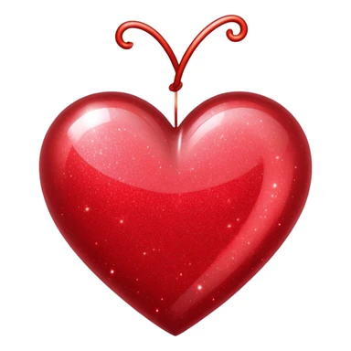 red heart with glitter effect sticker