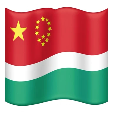 Dagistan flag red down mid light blue and green above sticker