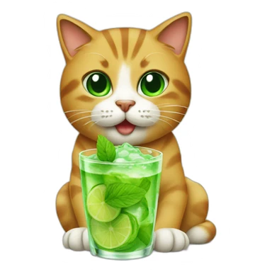 cat with mojito sticker