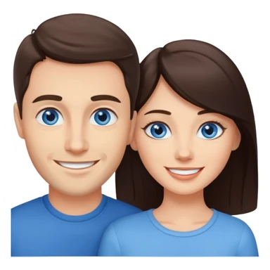 caucasian brunette blue eyes couple  sticker
