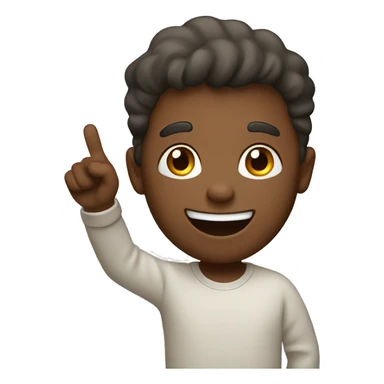 happy person raising one hand sticker