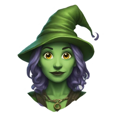 green witch from Dungeons & Dragons super realistic sticker
