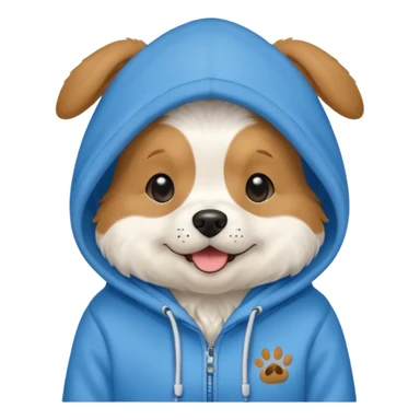 A dog wearing a hoodie that says Sophia is the best sticker