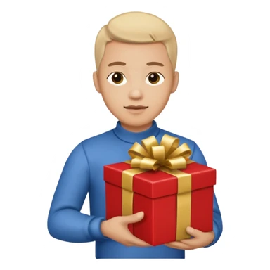 Men with Gift box  sticker