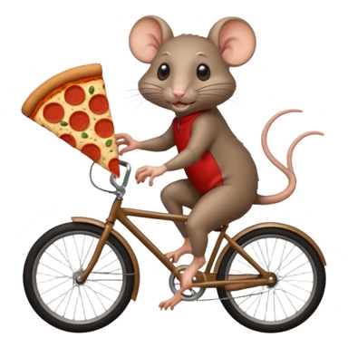 rat stealing pizza on a bike, 4 legs sticker