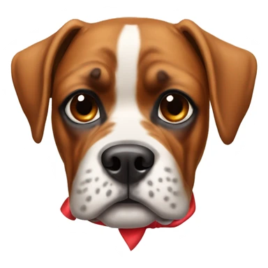 Boxer dog with a red bow on her neck and no bow on her head sticker