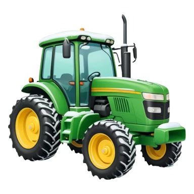 Bigger Green tractor with yellow blade pushing snow sticker