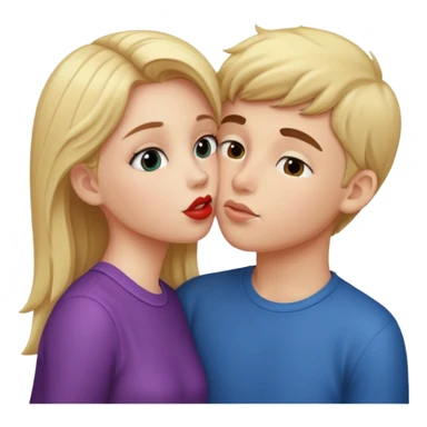 Big boobs girll kissing with a boy sticker