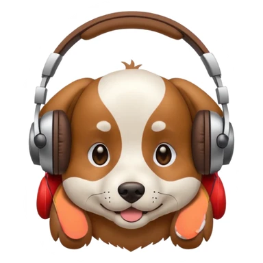 Dog having headphones ￼ sticker