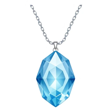 Light blue crystal necklace charm sticker