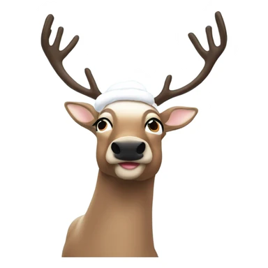 The gayest reindeer in drag sniffing snow sticker