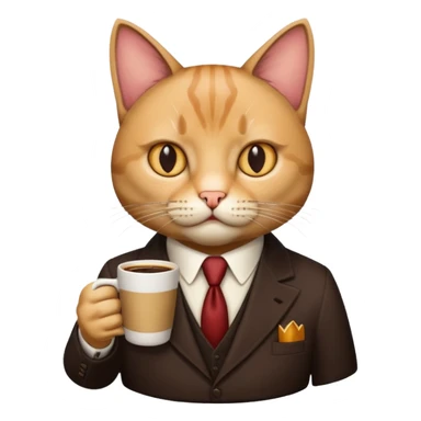 cat corleone mafia coffe sticker