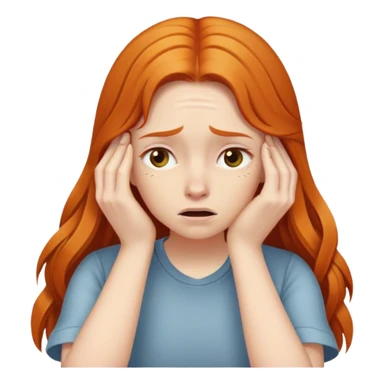 ginger girl facepalm long hair sticker