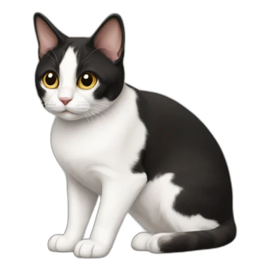 black-Japanese-bobtail-full-body sticker