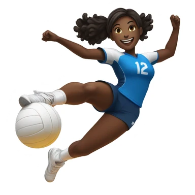 Volleyball black girl player jumping sticker