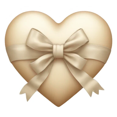 Beige heart with bow white sticker