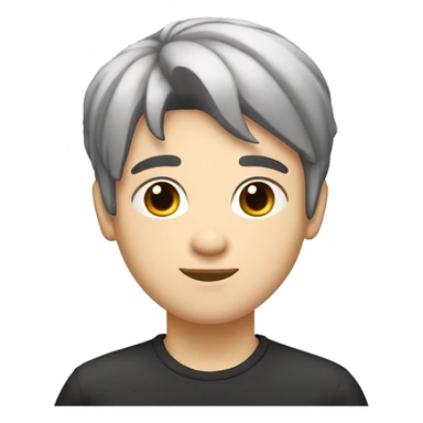 Teenager boy type italian, White skin, with straight black hair (Which go down behind to the nape of the neck), Little bit dezoom sticker