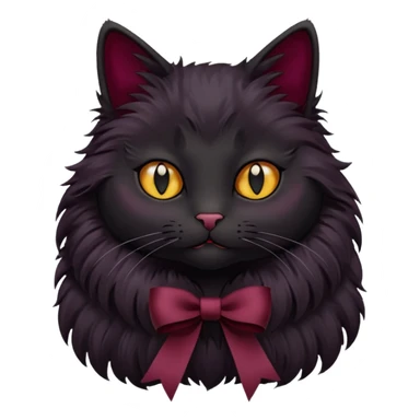 Black cat with burgundy 🎀 sticker