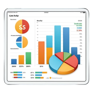 Case study slide showing impressive business results and ROI sticker