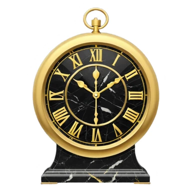 Black marble with gold stone Clock sticker