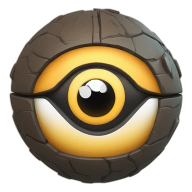 3d sphere with a cartoon Hoglin skin texture with Eye of Horus sticker