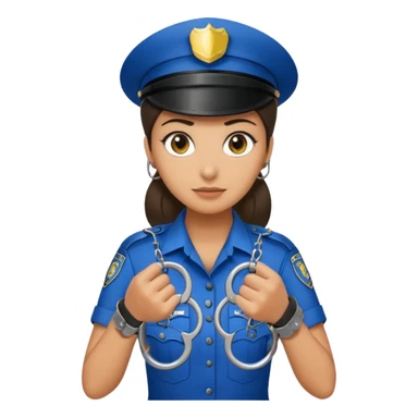 police woman with hand cuffs sticker