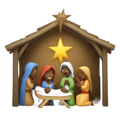 Nativity scene sticker