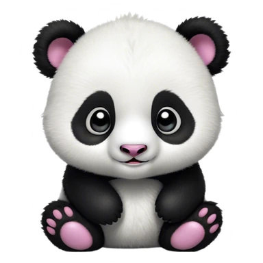 Cinematic Comical Baby Panda Portrait Emoji, Head tilted dramatically with an exaggeratedly amused expression, featuring a quirky, fluffy black and white Fur with wide, expressive eyes filled with playful disbelief, Simplified yet hilariously expressive features, highly detailed, glowing with a slightly sassy glow, high shine, dramatic yet playful, stylized with an air of cheeky mischief, bright and endearing, soft glowing outline, capturing the essence of a spirited and over-the-top baby panda, so meme-worthy it feels like it could roll its eyes into internet fame instantly! sticker