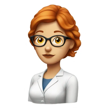 red hair woman nutritionist with glasses thinking money sticker