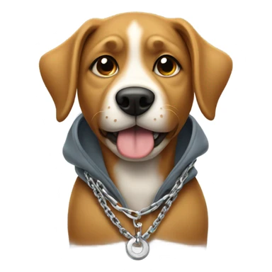 Dog wearing a hoodie and chain. sticker