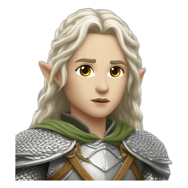 gondolindrim elven warrior silmarillion with silver chainmail shield and slim spear sticker