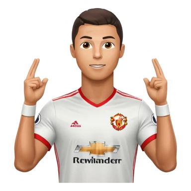 Cristiano Ronaldo doing his iconic suii celebration in a Manchester united jearsy sticker