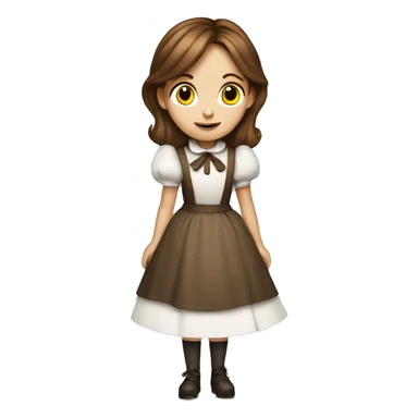 Alice in wonderland with Brown hair sticker