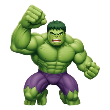 Hulk smashing through a brick wall, green superhero breaking through sticker