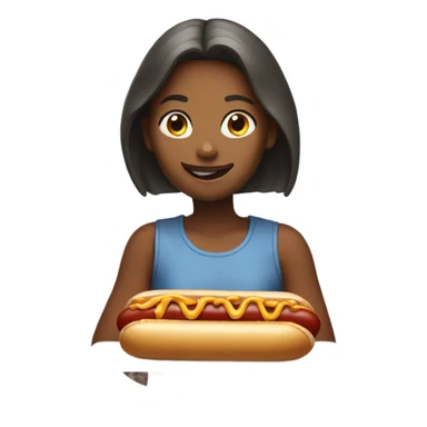 Girl eating hotdog sticker