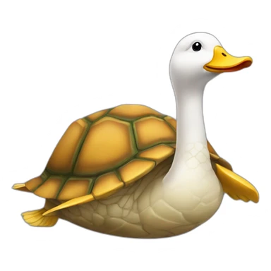 canard sur le dos d'une tortue sticker