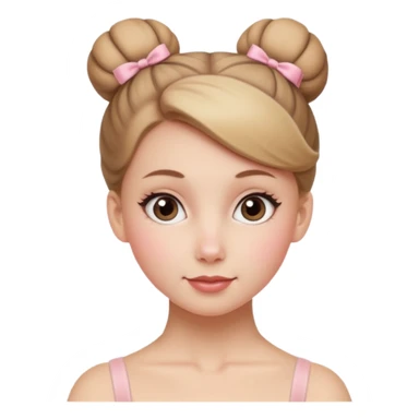 white girl with a ballet bun sticker