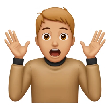 person crossing arms with hands around neck screaming sticker