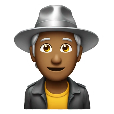 man with hat made of alluminium foil sticker