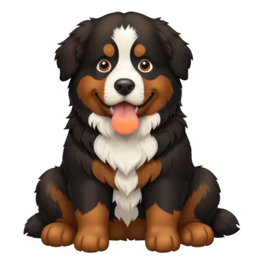 Generate a Bernese Mountain Dog that is just pooping sticker