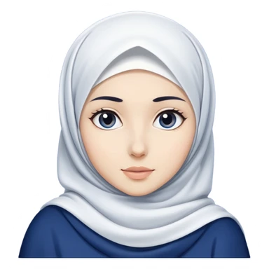 White hijab girl with dark blue hijab sticker