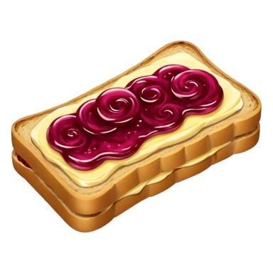 a slice of bread with butter and rasperry jam sticker