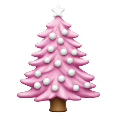 Pink Christmas tree with white decorations  sticker