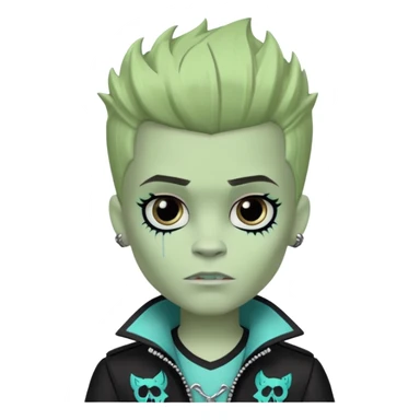 Frankie stein monster high doll boy with face scruffle sticker