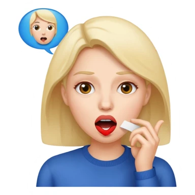 a woman is talking and English letters are coming out of her mouth sticker