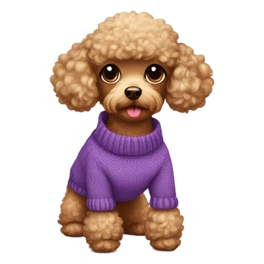 toy poodle wearing a sweater sticker