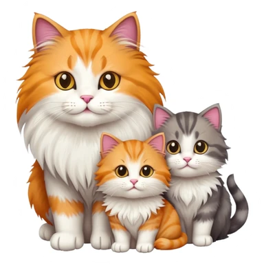 cat family with mother and kittens sticker