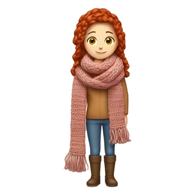redhead girl crocheting a scarf  sticker