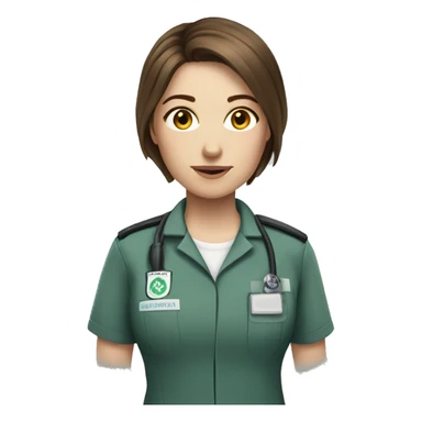 Woman paramedic brown hair fair skin sticker