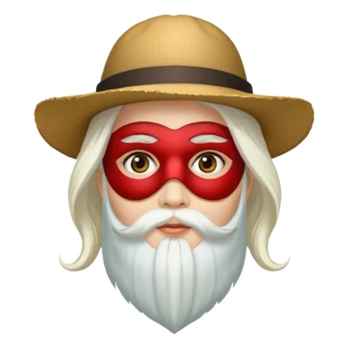 masked Women with hat long white hair & bearded sticker